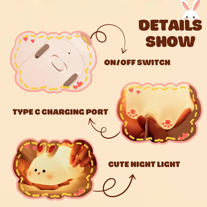 Cute Rabbit Touch Lamp – Soft Light for Cozy Nights